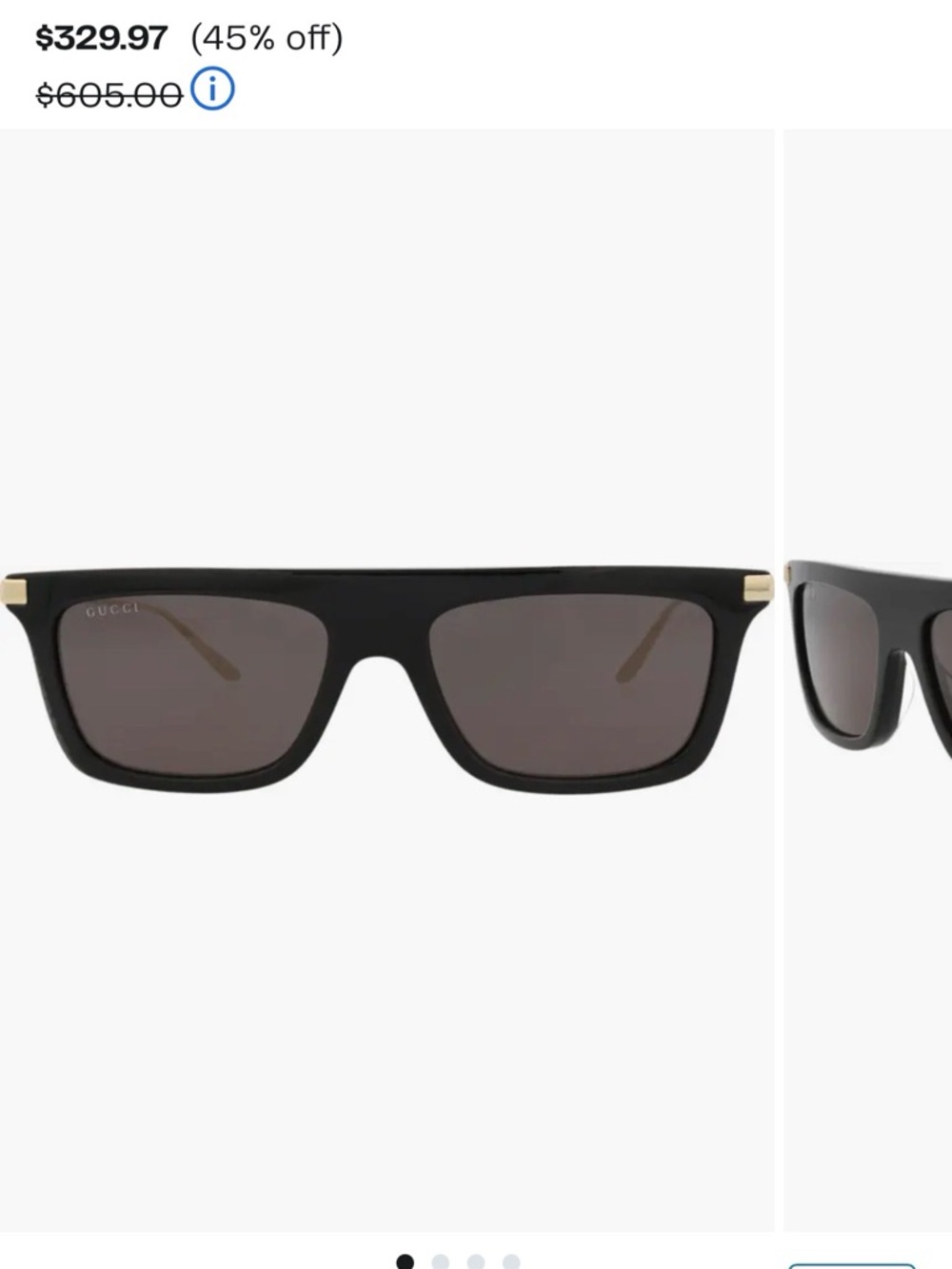 Gucci women Black Sunglasses with Dark Lenses - Picture 6 of 6
